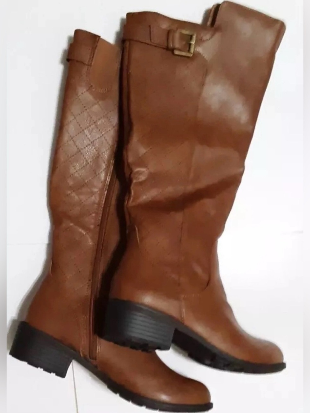 St’ jhon s bay women’s Cognac Brown Over-the-Knee Quilted Riding Boots size 9.5